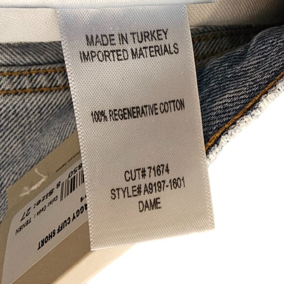 AGOLDE Dame Shorts, High Rise, Baggy Cuff, Denim, Cotton, Button Fly, Tension,27 - Picture 8 of 12